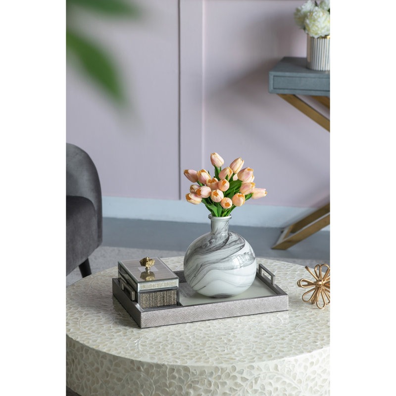 Svirla - vase rond - tourbillon noir et blanc
