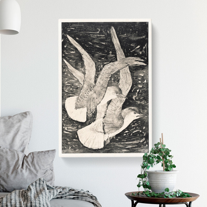 Two Flying Seagulls by Theo Van Hoytema - Wrapped Canvas, 50cm H x 35cm W x 3cm D