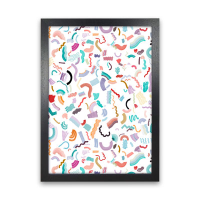 Curly And Zigzag Stripes White - Print