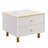Gold And White Coffee Table Set Of 2, With Marble Pattern Coffee Table With Drawer Metal Frame Square End Table
