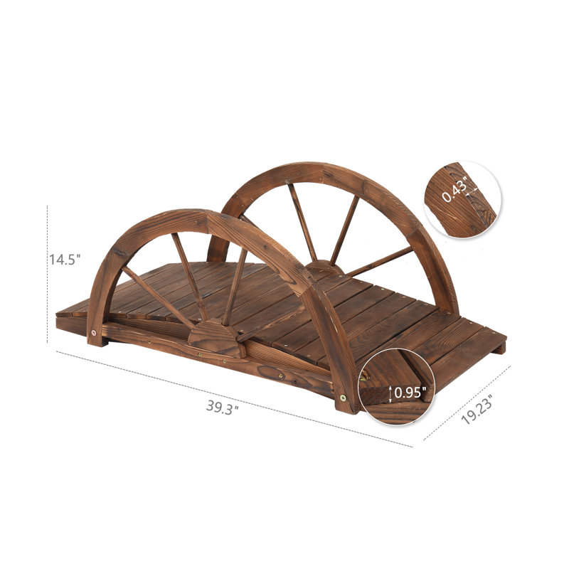 Half-Wheel Style Railing Garden Bridge