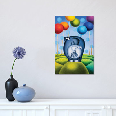 Mommy, Daddy And Me by Gabriela Elgaafary - Wrapped Canvas Print
