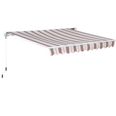 Auvent de terrasse rétractable standard en tissu l 10 pi x P 8 pi Outsunny