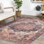 Tapis rouge / orange tissé à la machine à motif médaillon performance Alfonso-1232127032