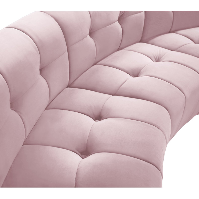 Jedson Velvet Sectional Symmetrical, Pink Velvet
