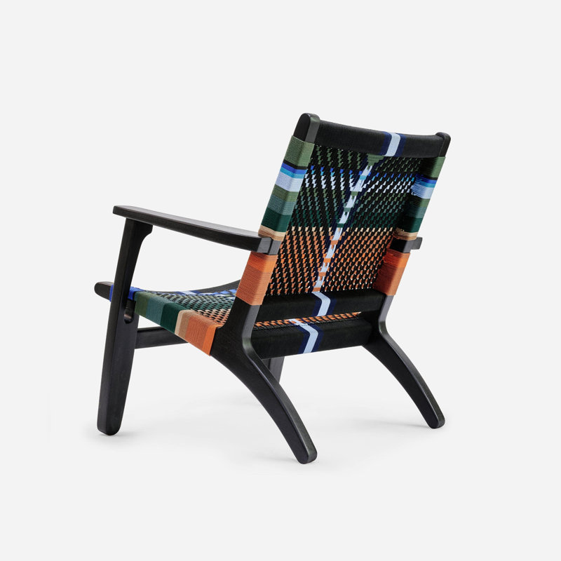 Masaya Upholstered Armchair, Black, Mot Mot Pattern