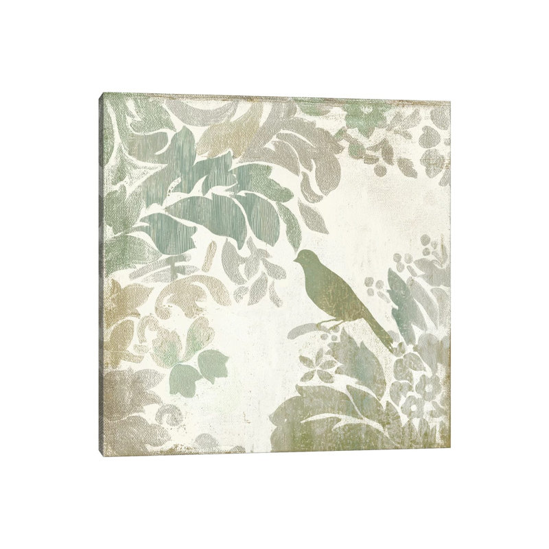 Damask Bird II by Asia Jensen - Wrapped Canvas Painting, 66.04 cm H x 66.04 cm W x 1.91 cm D