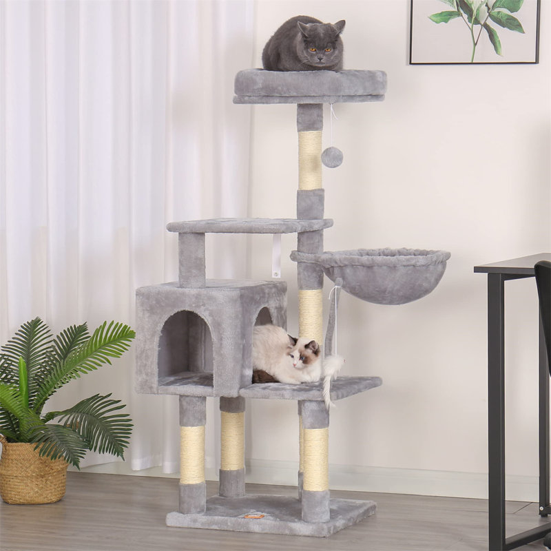 Arbre à chat Evola, H 50,39 po x l 15,75 po x L 19,69 po, Gris