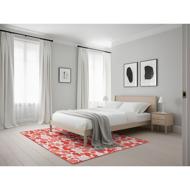 Tapis de zone rouge à motifs, Rectangle 5 pi x 7 pi