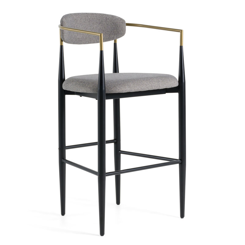 Zento - Fauteuil de bar moderne Mid-Century, Gris