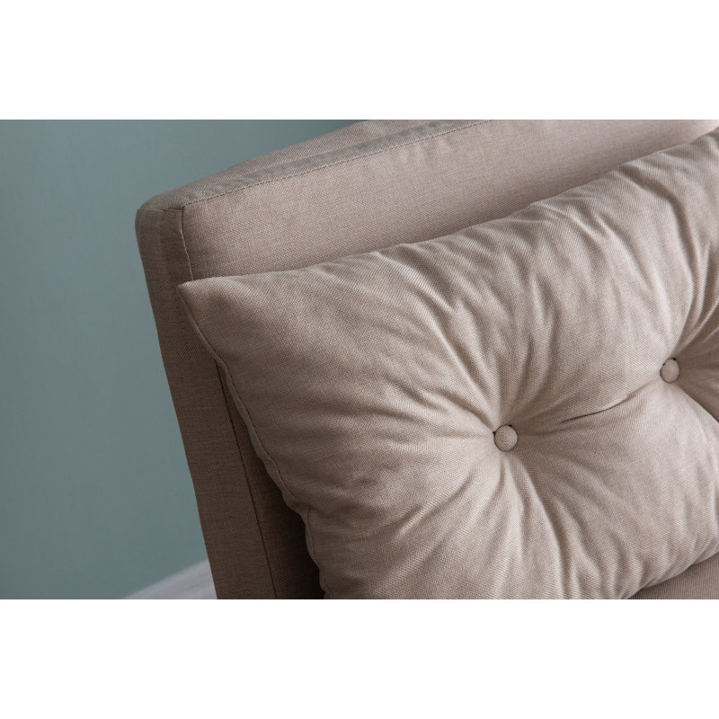 Cream Linen Fabric 1-Seat Sofa-Bed with 100% Metal Frame, 68.9 x 23.6 x 15.4 inches | 14-Level Adjustable Backrest, Easy Conversion to Bed | Maximum Weight Capacity: 220 lbs | Stylish & Functional Home Furniture