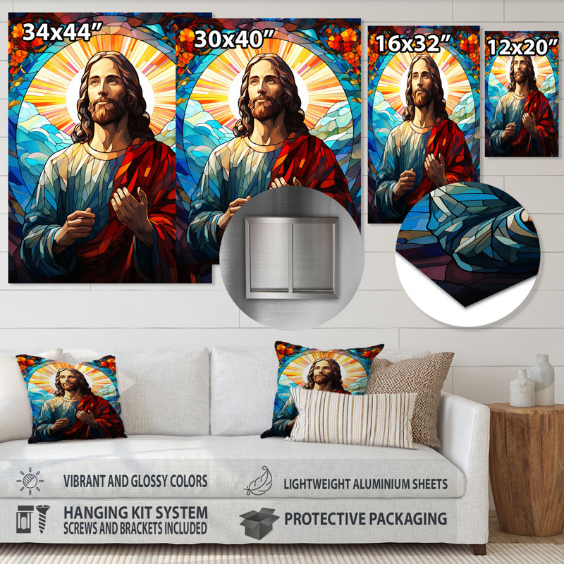 Christianism Jesus Christ Portrait - Christianism Metal Wall Art, 32" H x 24" W x 1" D