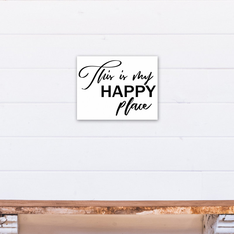 «This Is My Happy Place», reproduction d'art textuel, H 11 po x l 14 po x P 1,25 po, Toile tendue