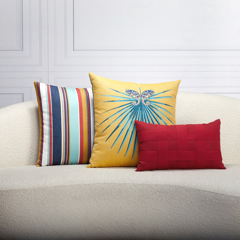 Chameleon Sunbrella® Throw Square Indoor/Outdoor Pillow Cover & Insert, Lagoon