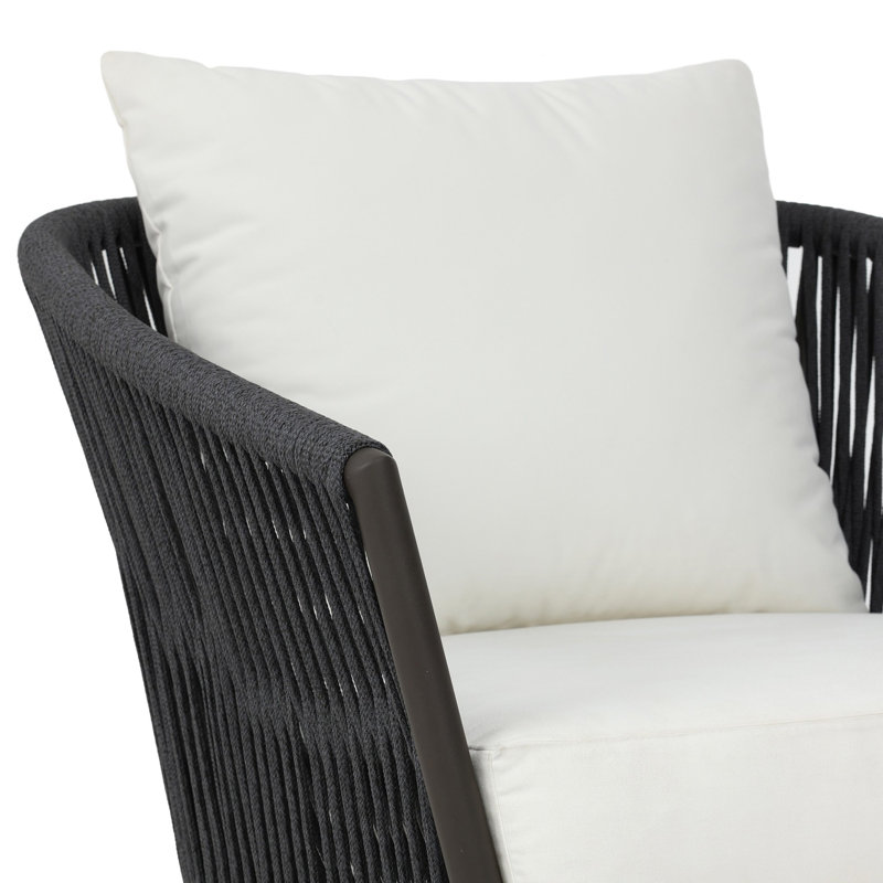 Porto Outdoor Lounge Chair, Arashi Salt Cushion/Bronze Frame, Acrylic