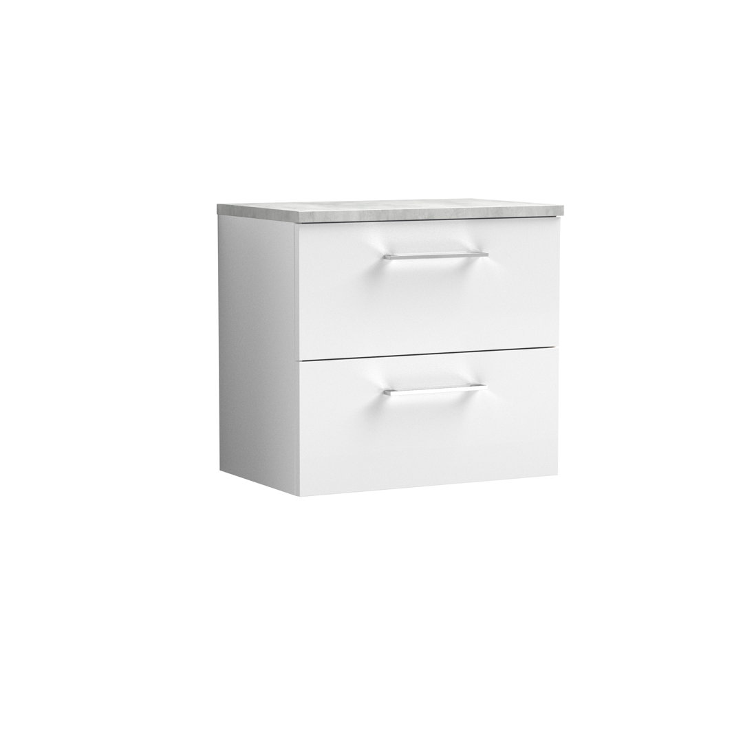 Arno 605mm Wall Hung Single Vanity Unit with Worktop