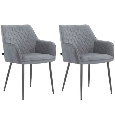 48.5cm H Velvet Upholstered Metal Side Chair
