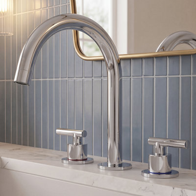 ArcTide High-Arc Widespread Bathroom Sink Faucet 2-Handlewith Drain Assembly