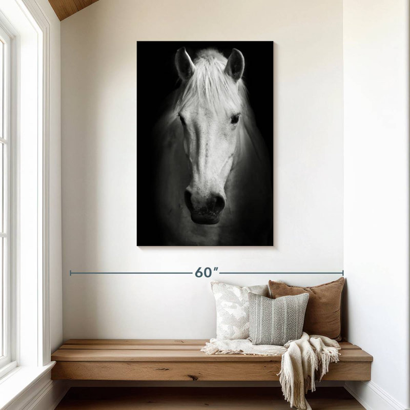 Brampt White Thoroughbred Horse, 45" H x 30" W
