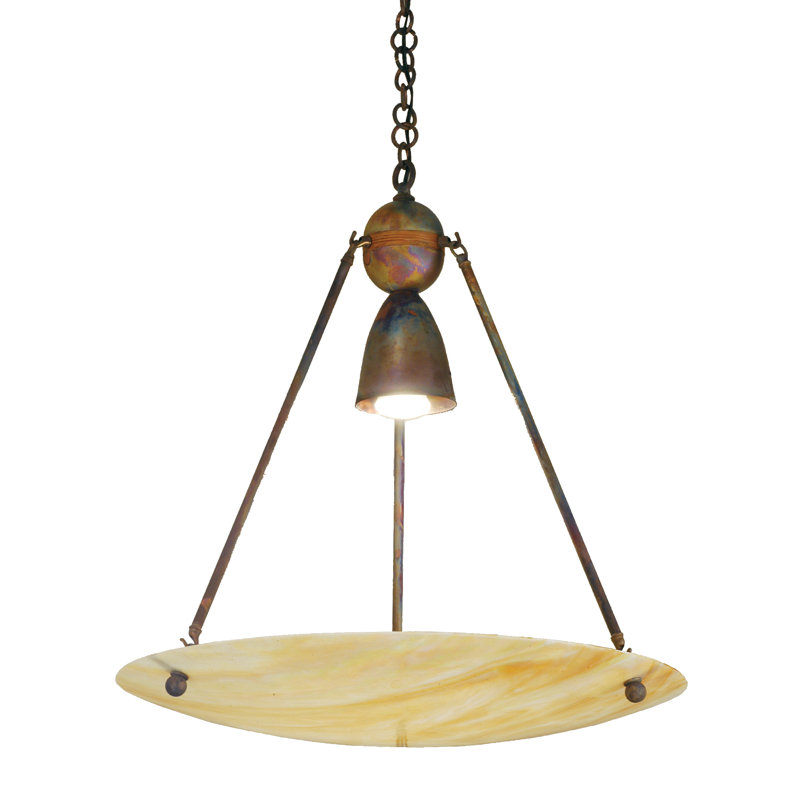 Luminaire suspendu géométrique à 1 lumière Revival, Cuivre antique