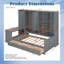 Wooden Daybed with Desk, Cabinets, Open Shelves & Storage Drawers, Multifunctional Bed-40319123-40319212