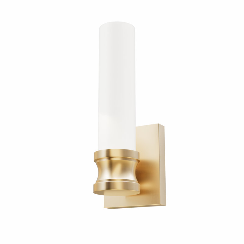 Lenlock Aluminum Armed Sconce, White, Alturas Gold