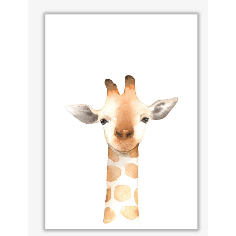 Forest Friends, Cute Giraffe - Painting, 85 cm H x 60 cm W x 1 cm D, No Frame