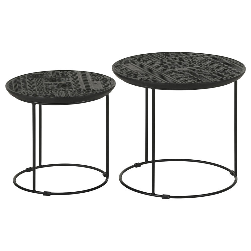 Matte Black 2-Piece Nesting Table