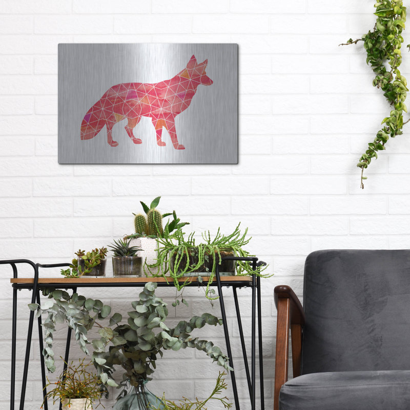  «Fox» par Erin Clark, art mural en métal, 36 po x 24 po, H 12 po x l 16 po 