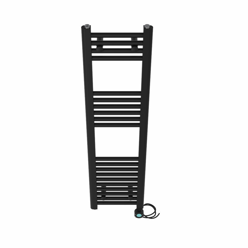 Carli Straight Towel Rail Heated Towel Rails, 120cm H x 30cm W x 3cm D, Black