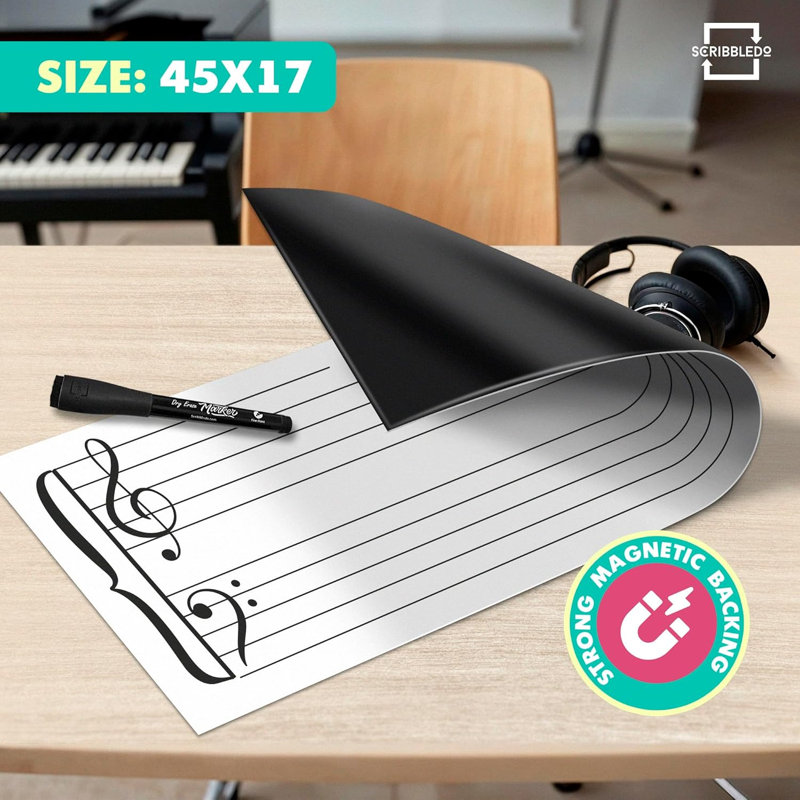 Grand aimant effaçable à sec 45 po x 17 po Scribbledo