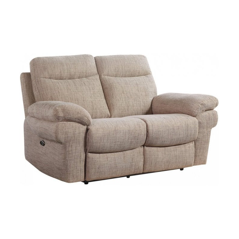 Casolo Fabric Electric Recliner 2 Seater Sofa, Caramel