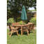 Farris 8 - Person Wood Patio Dining Set with Round Table , Cushions Included-1534419549