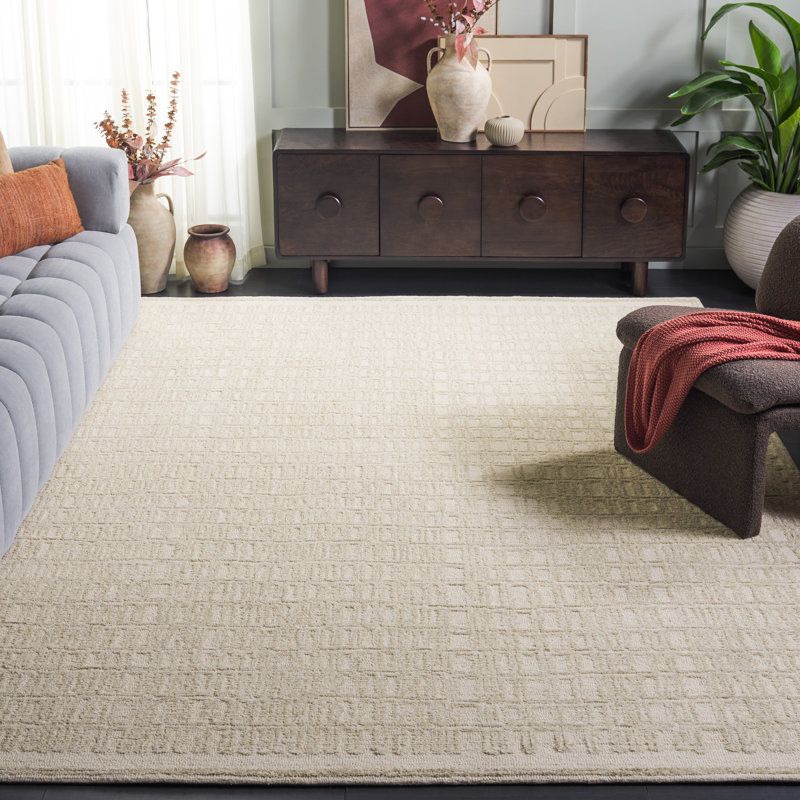 Narragansett Ebony Hand Tufted Wool Pile Abstract Rug, Rectangle 8' x 10'