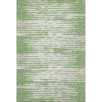 Premium Machine Washable Prisco Green Rug