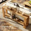 Console en bois massif pour canapé-lit, canapé de ferme à 2 niveaux, table d'entrée étroite pour le salon et le couloir
