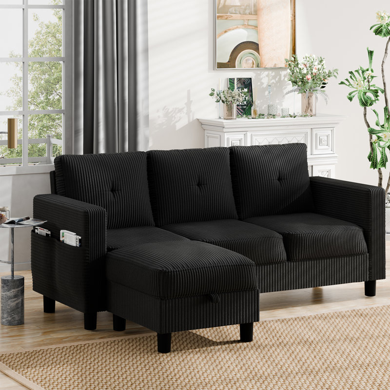 Serio upholstered sofa, Noir