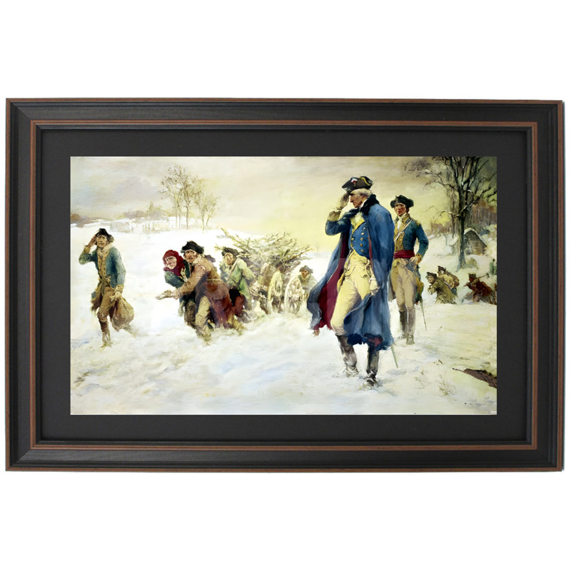 Cadre encadré George Washington à Valley Forge par Frederick Coffay Yohn, H 14 po x l 24 po