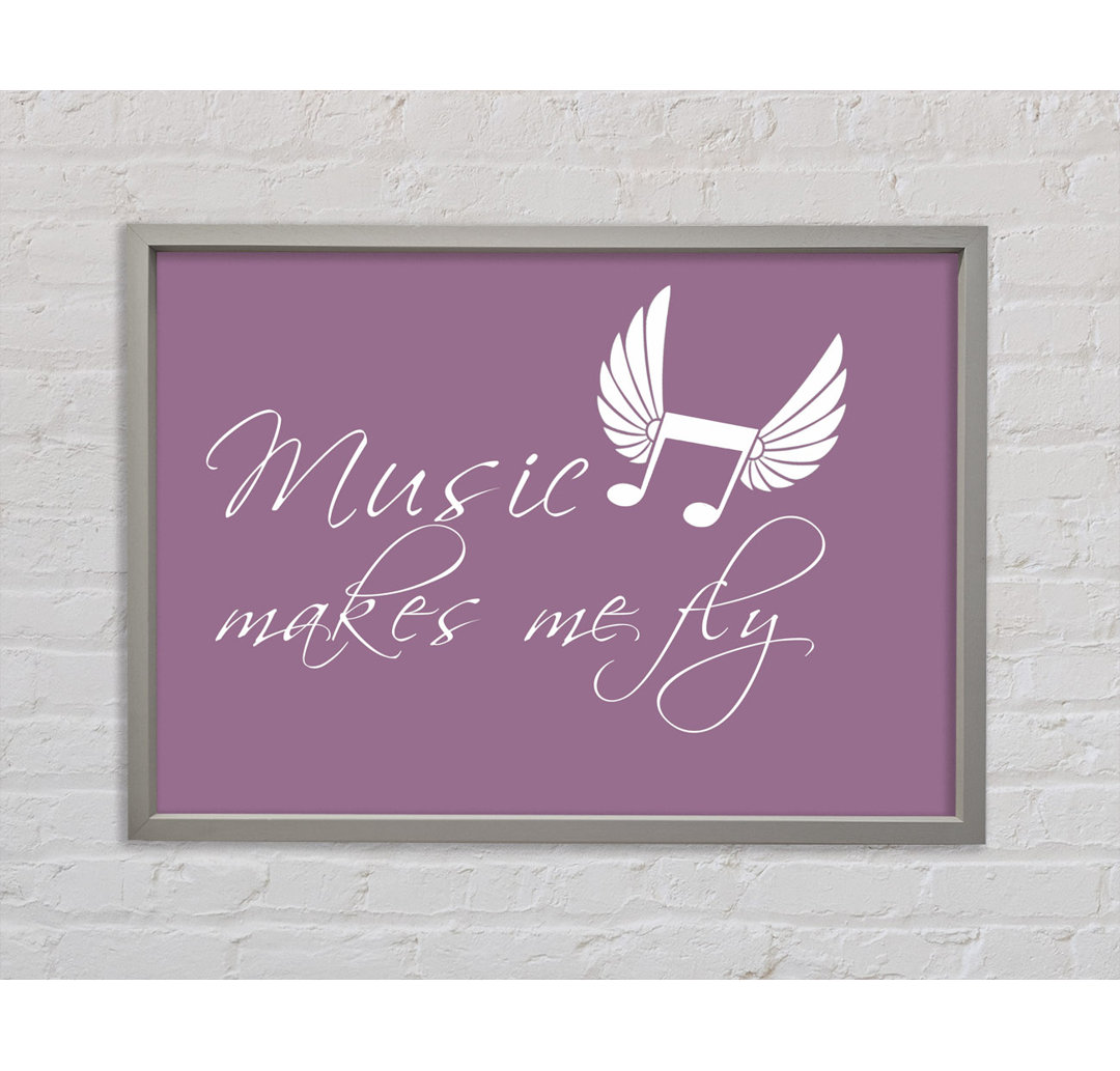 Music Makes Me Fly Dusty Pink Gerahmter Druck