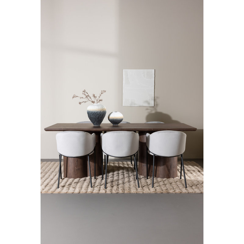 Lombardy 6 - Person Dining Set, Brown