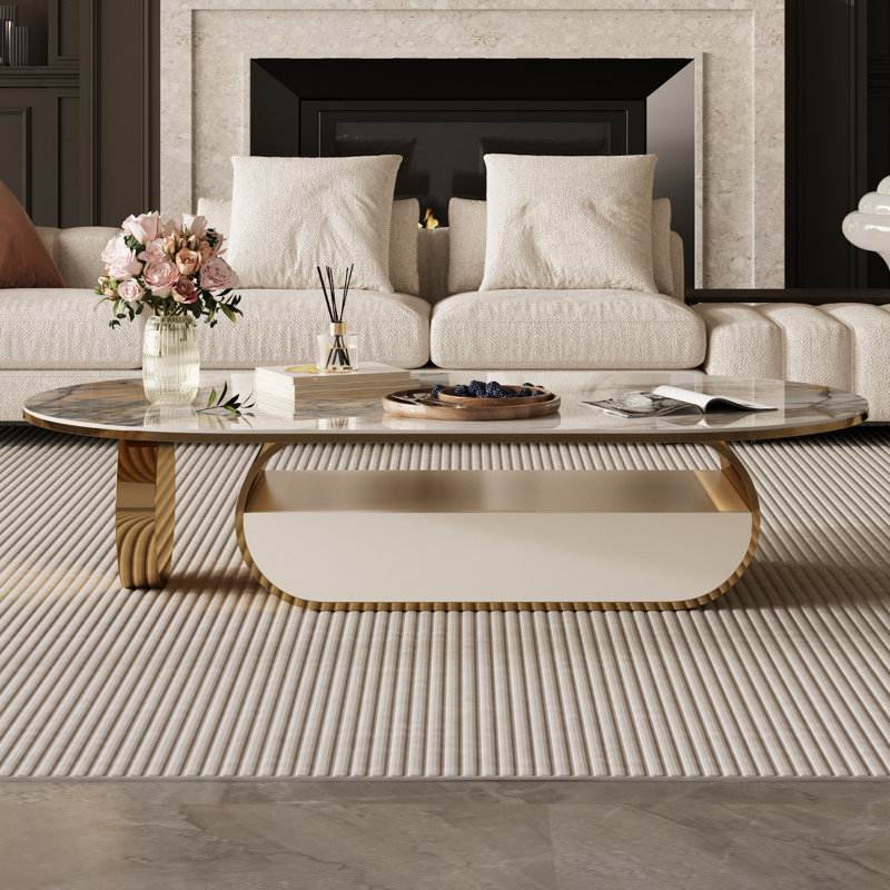 Tezer Single Coffee Table, Gold