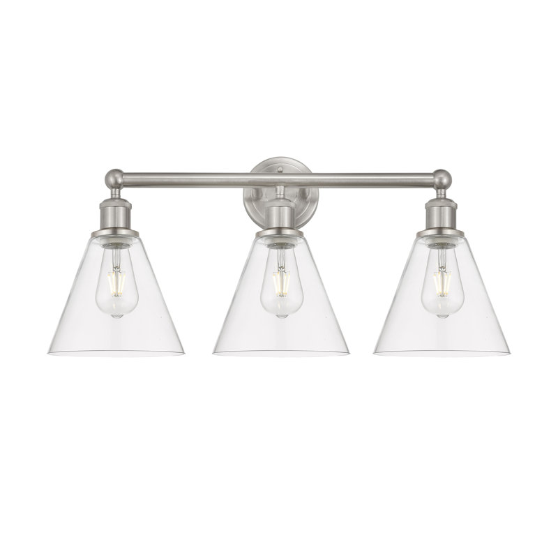 Éclairage de salle de bain à intensité variable à 3 lumières Beva, Transparent, Nickel satiné