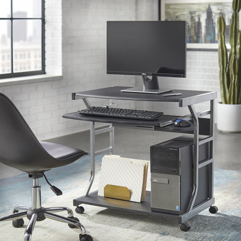 Computer Desk, Black/Silver