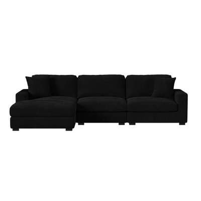 Ellerman 3PC Sectional Set With LHF Chaise In Steno Black