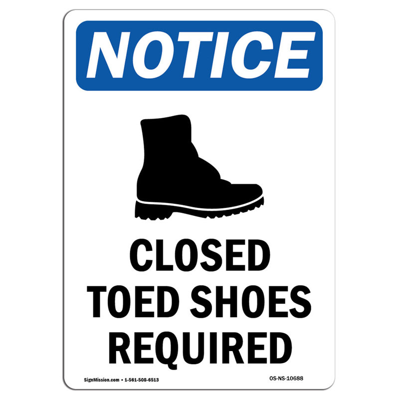 Enseigne à chaussures fermées
