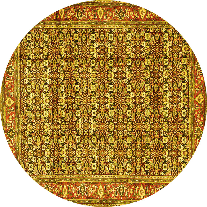 Washable Floral Indoor Rug, Round 6'
