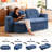 78.75" Convertible Floor Loveseat Sofa with Chenille Upholstery, Foam-Filled Sleeper Sofa Bed with Hidden Quilt & Pillows, No Assembly Required-1109752272
