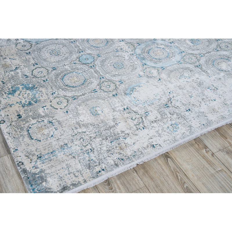 Legacy Blue/Ivory Area Rug, Rectangle 8' x 10'