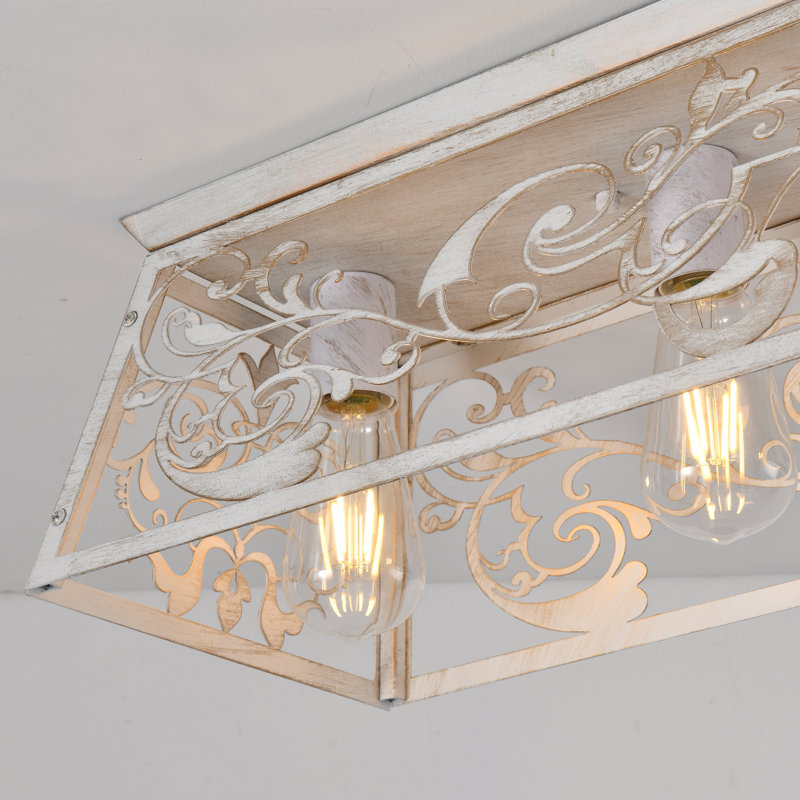 Plafonnier encastré 6 lumières 45,28 po, Blanc