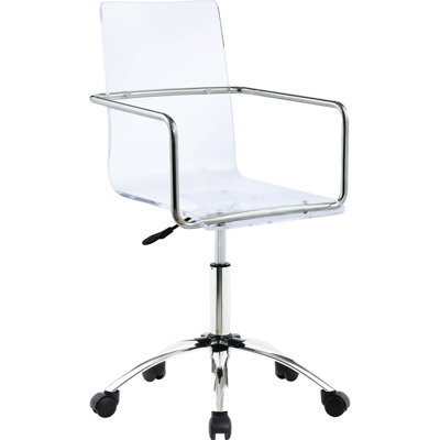 Modern Clear Acrylic Chair For Office With Accents And Adjustable Seat Height Elevated Comfort Contemporary Work Base Personalized Experience